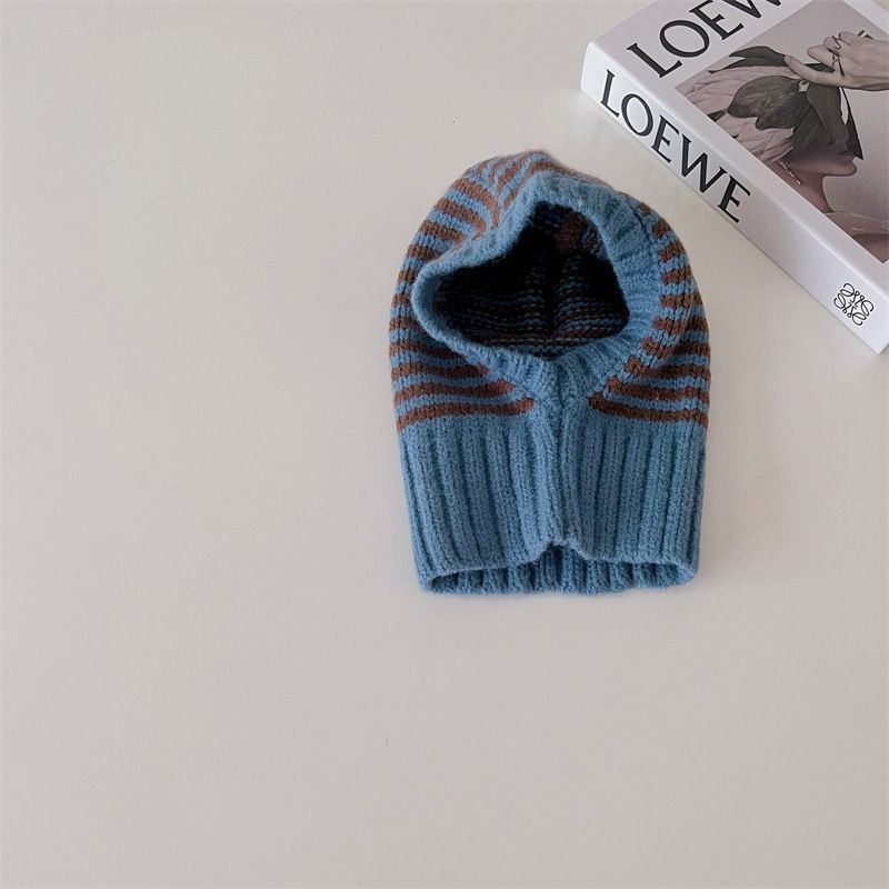 Childrens Contrast-Color Striped Knitted Hat