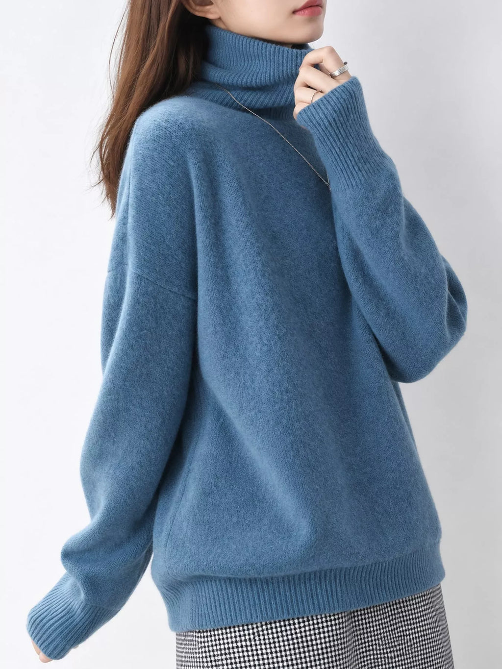 Turtleneck Dropped Shoulder Sweater