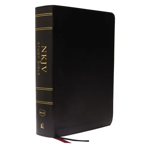 NKJV Study Bible, Leathersoft, Black, Full-Color, Thumb Indexed, Comfort Print: The Complete Resource for Studying God's Word - Imitation Leather