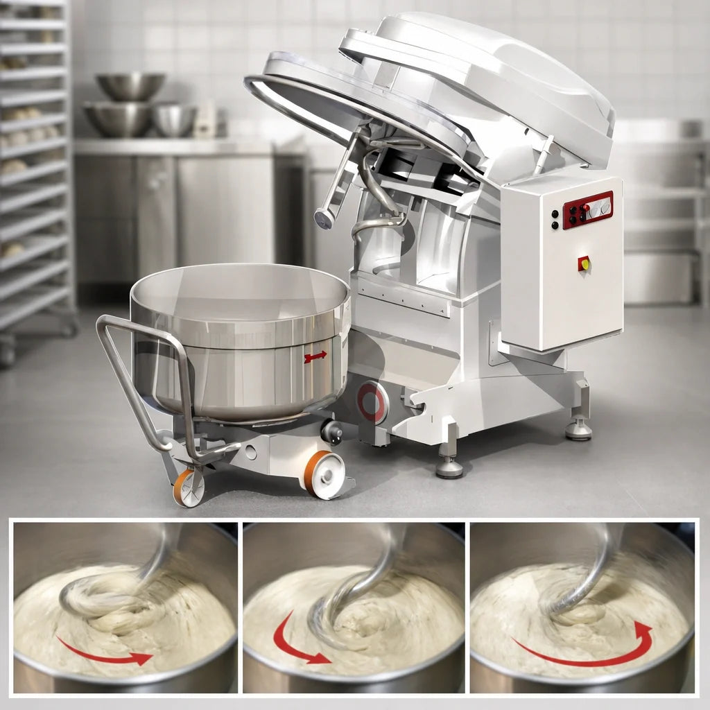 Univex SL80RB Removable Bowl Spiral Mixer, 137 Qt., 175 Lb. Dough Capacity, 2-Speed with Reverse