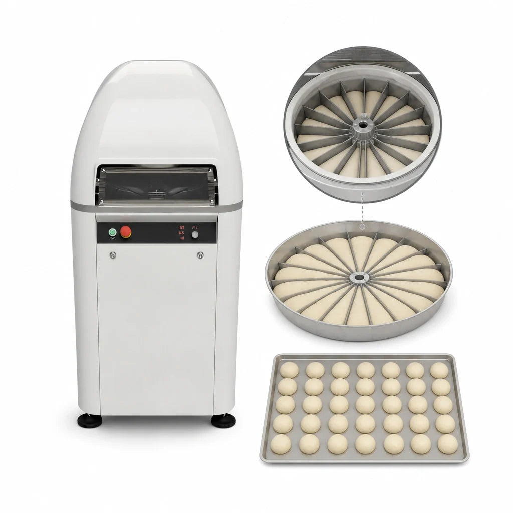 Univex ABDR36 Automatic Hydraulic Bun Divider/Rounder, 36-Piece, 1.2-3.8 oz., Programmable, Up to 8,600 Pieces per Hour