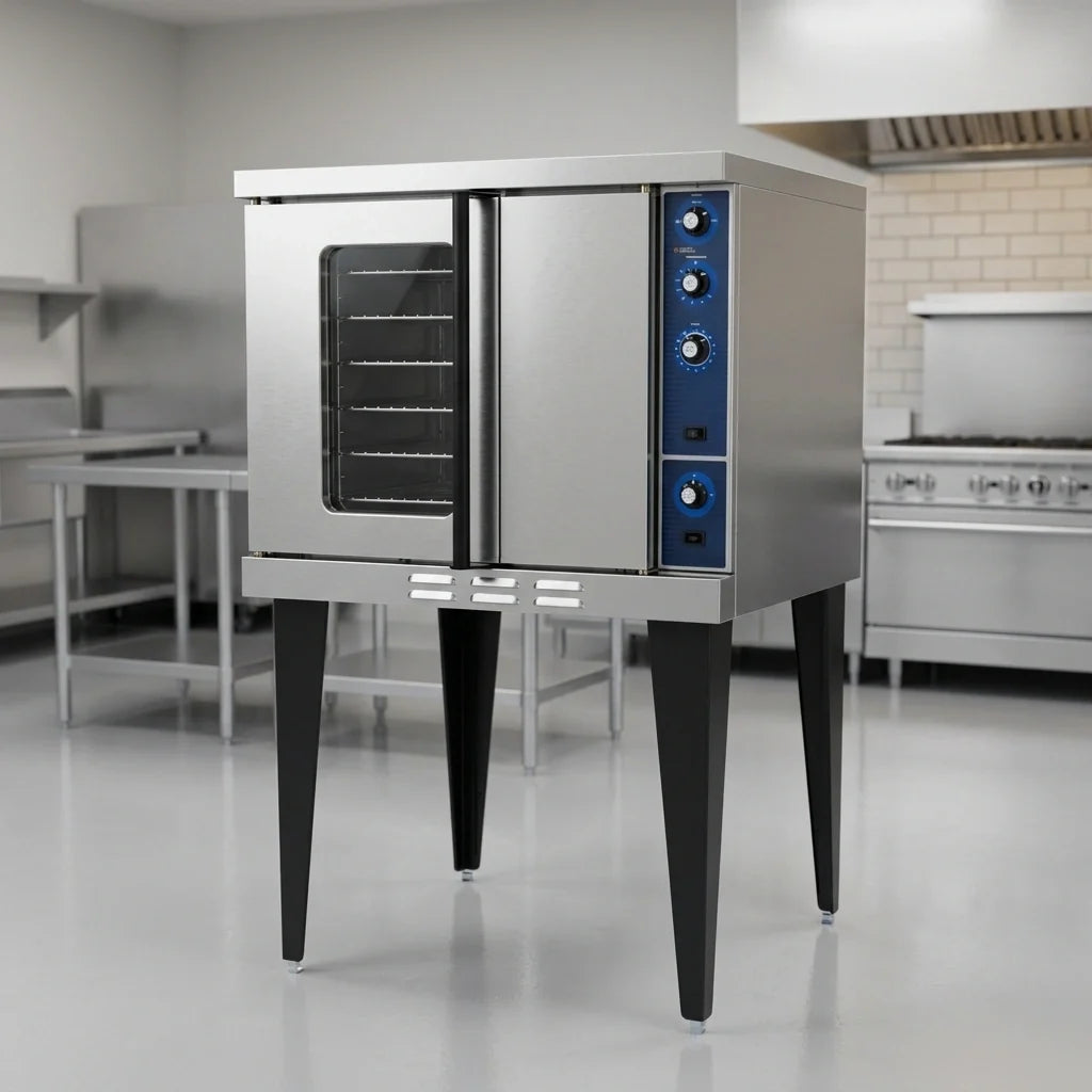 Duke 613-G3V Single-Deck Deep-Depth Gas Convection Oven, 6-Pan, Mechanical Controls, Stainless Steel/Porcelain
