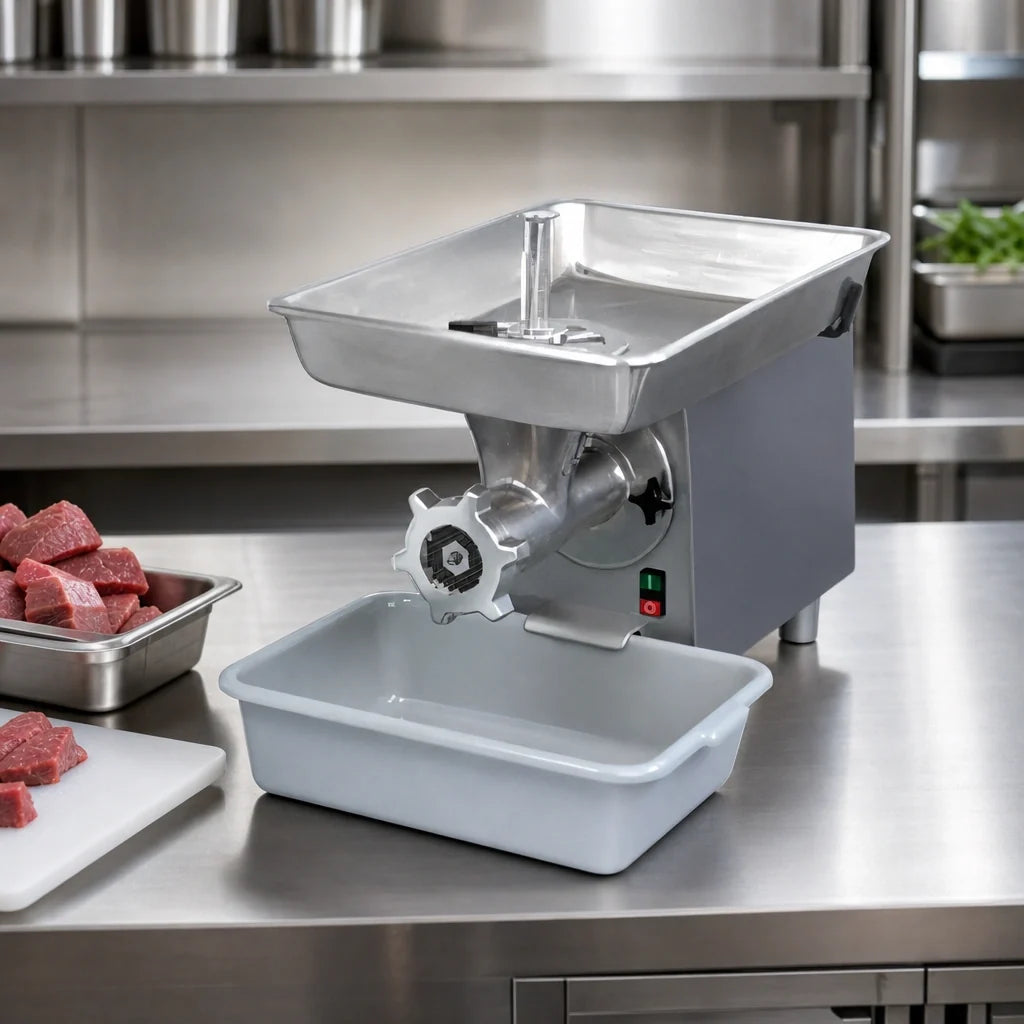 Univex MG22 Bench-Style Gear-Driven Meat Grinder, #22 Hub, 1 HP, Aluminum Pan and Housing