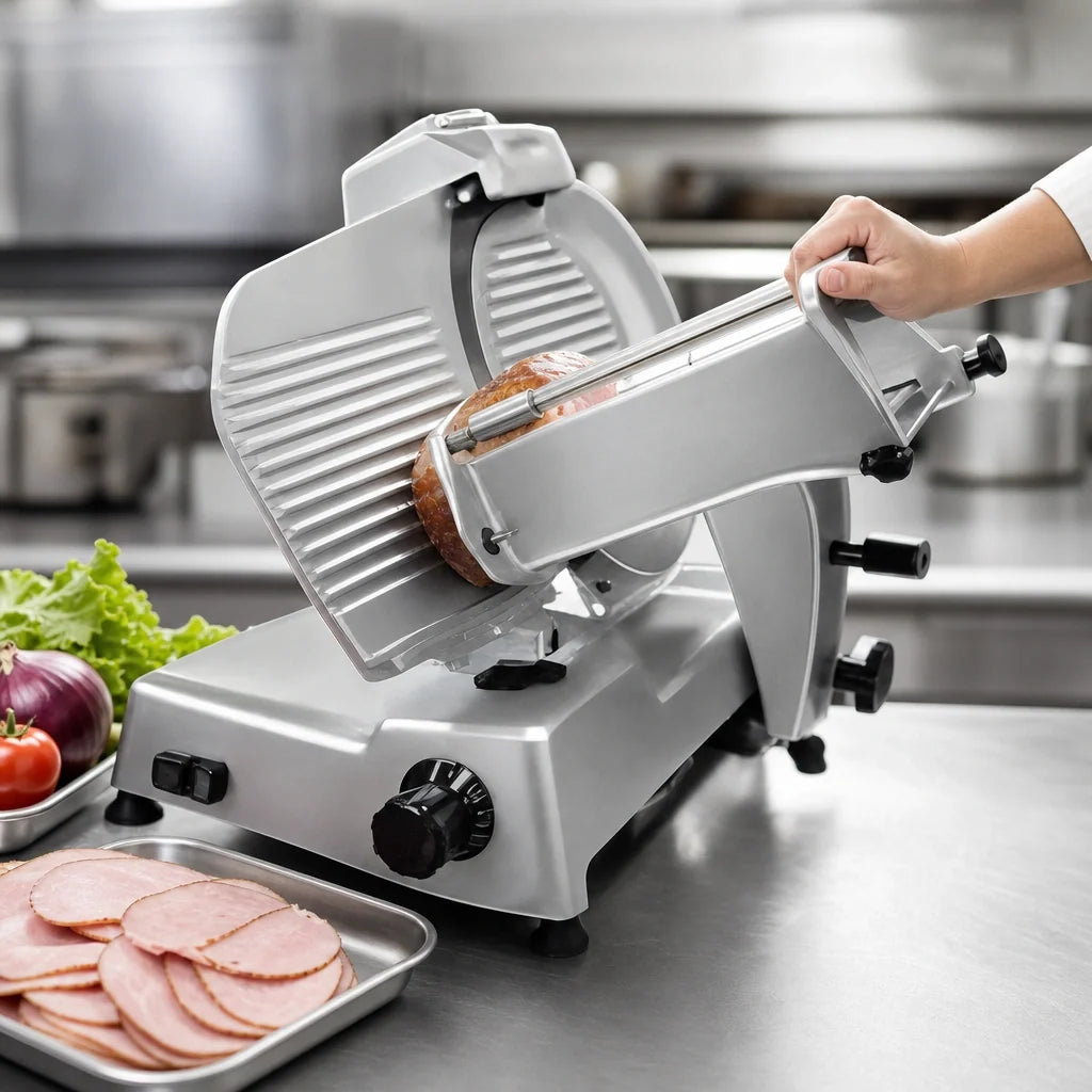 Univex 6612M 12-Inch Manual Gravity-Feed Commercial Slicer with Built-In Sharpener, Anodized Aluminum