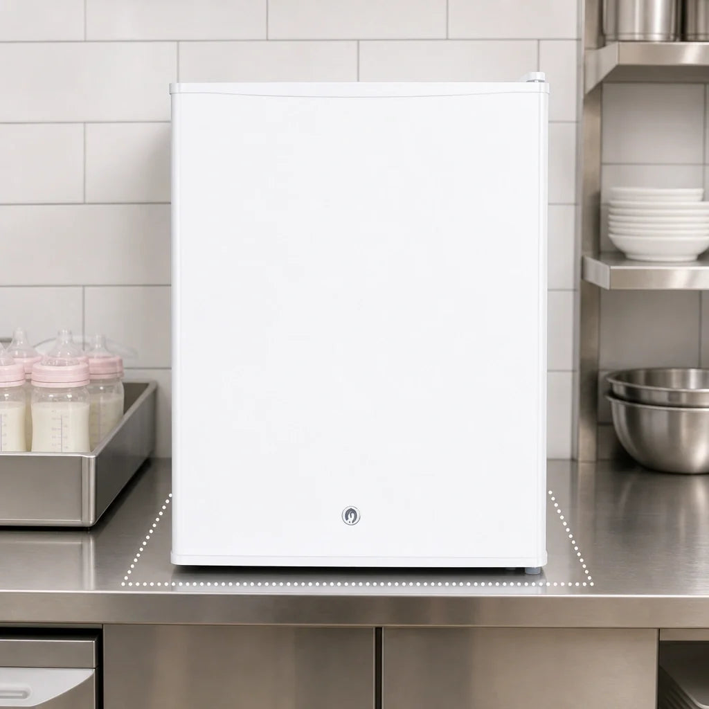Summit Commercial Accucold® FS30LMC Countertop Breast Milk Freezer, 1.8 Cu. Ft., White, Locking Reversible Solid Door