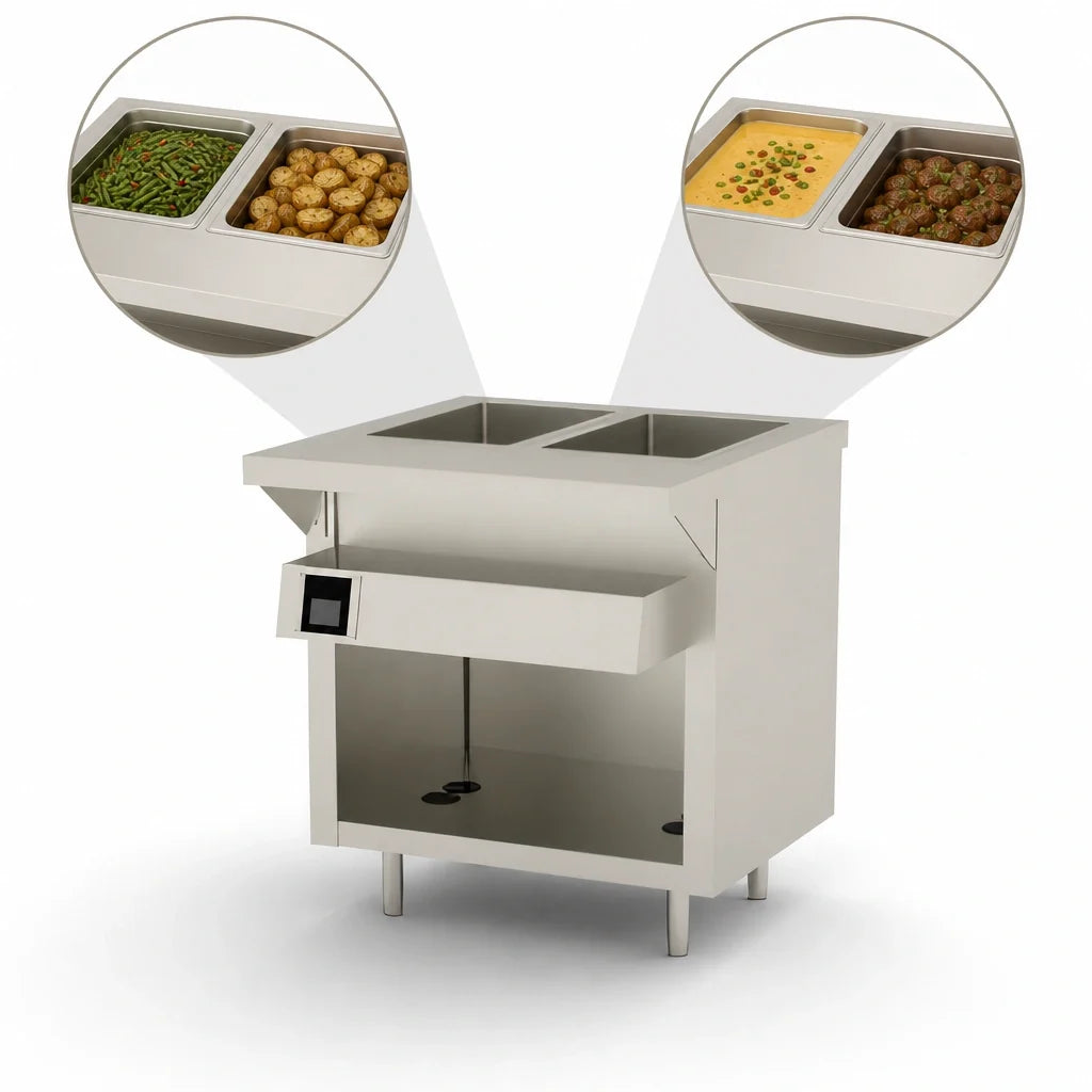 Duke Thurmaduke EW-2-DLPG Electric Waterless Well Unit, 2 Full-Size Pans, Touch Screen, Floor Model