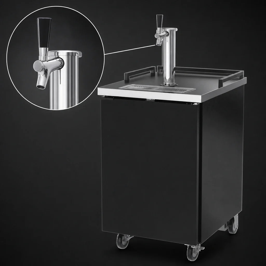 Beverage Air BM23HC-B Portable Draft Beer Cooler, 24-Inch Wide, 1-Keg Capacity, Single-Faucet Tower