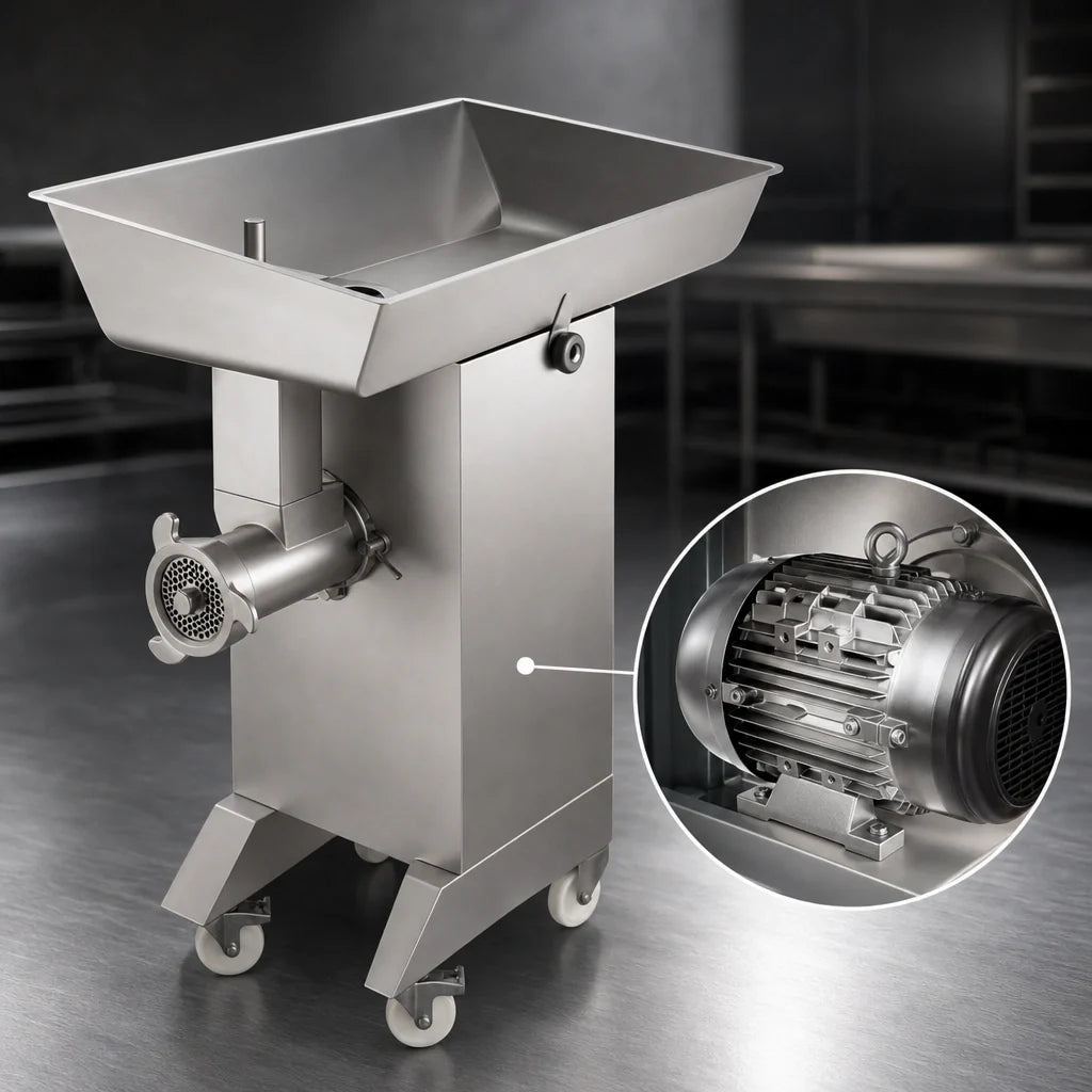 Univex MG42 Floor Model Meat Grinder, 7 HP, Stainless Steel, 2,866 lb./hr Capacity