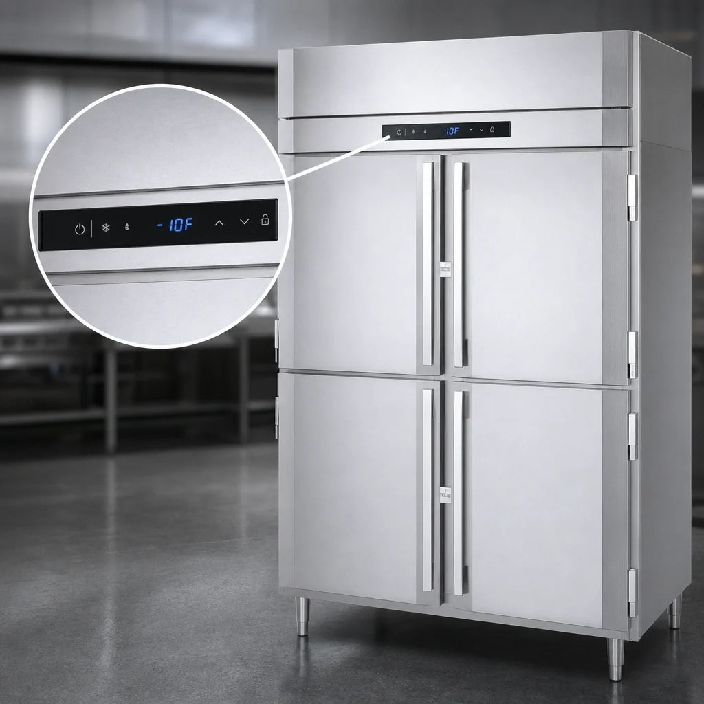 Victory Refrigeration UltraSpec™ FSA-2D-S1-HD-HC 2-Section Reach-In Freezer, 44.57 cu. ft., 4 Half-Height Solid Hinged Doors