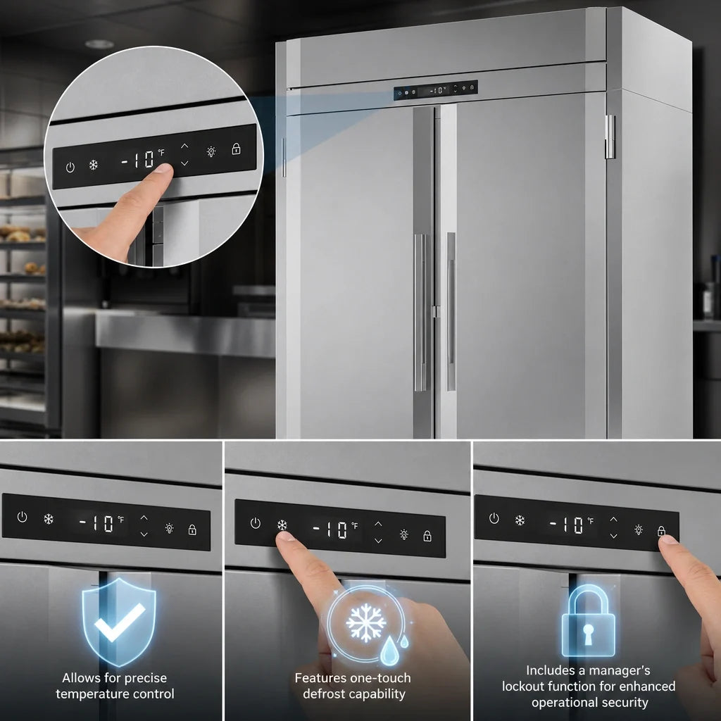 Victory Refrigeration UltraSpec™ FIS-2D-S1-PT-XH-HC Extra-High Two-Section Roll-Thru Freezer, Self-Contained, Stainless Steel