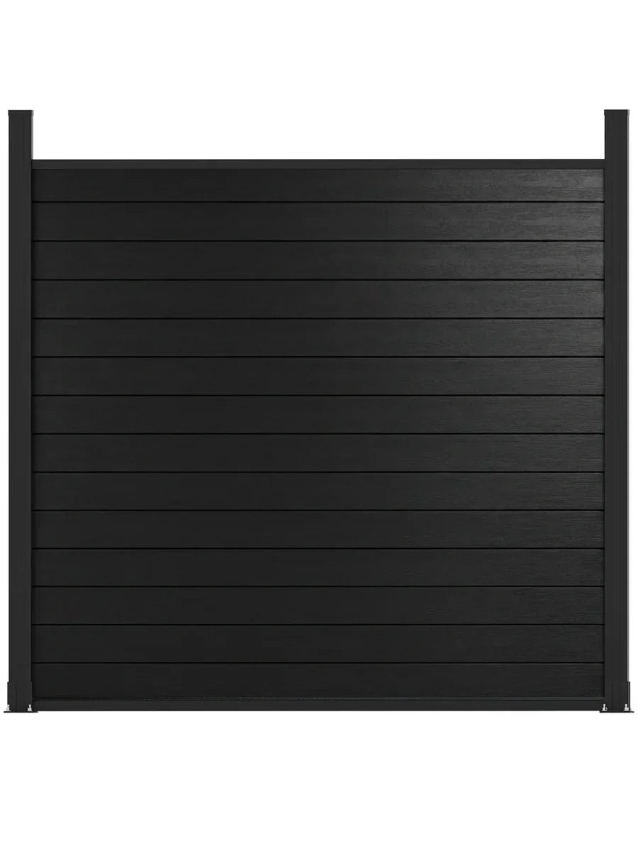 Black Aluminum Full Privacy Fence - 6ft x 6ft
