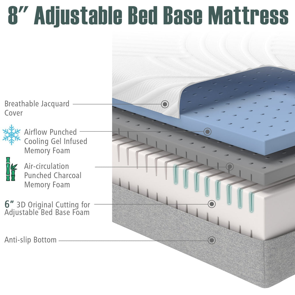 3D Bed Mattress Gel Memory Foam Convoluted Foam for Adjustable Bed