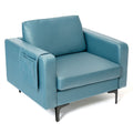 Modern Accent Armchair with Side Storage Pocket
