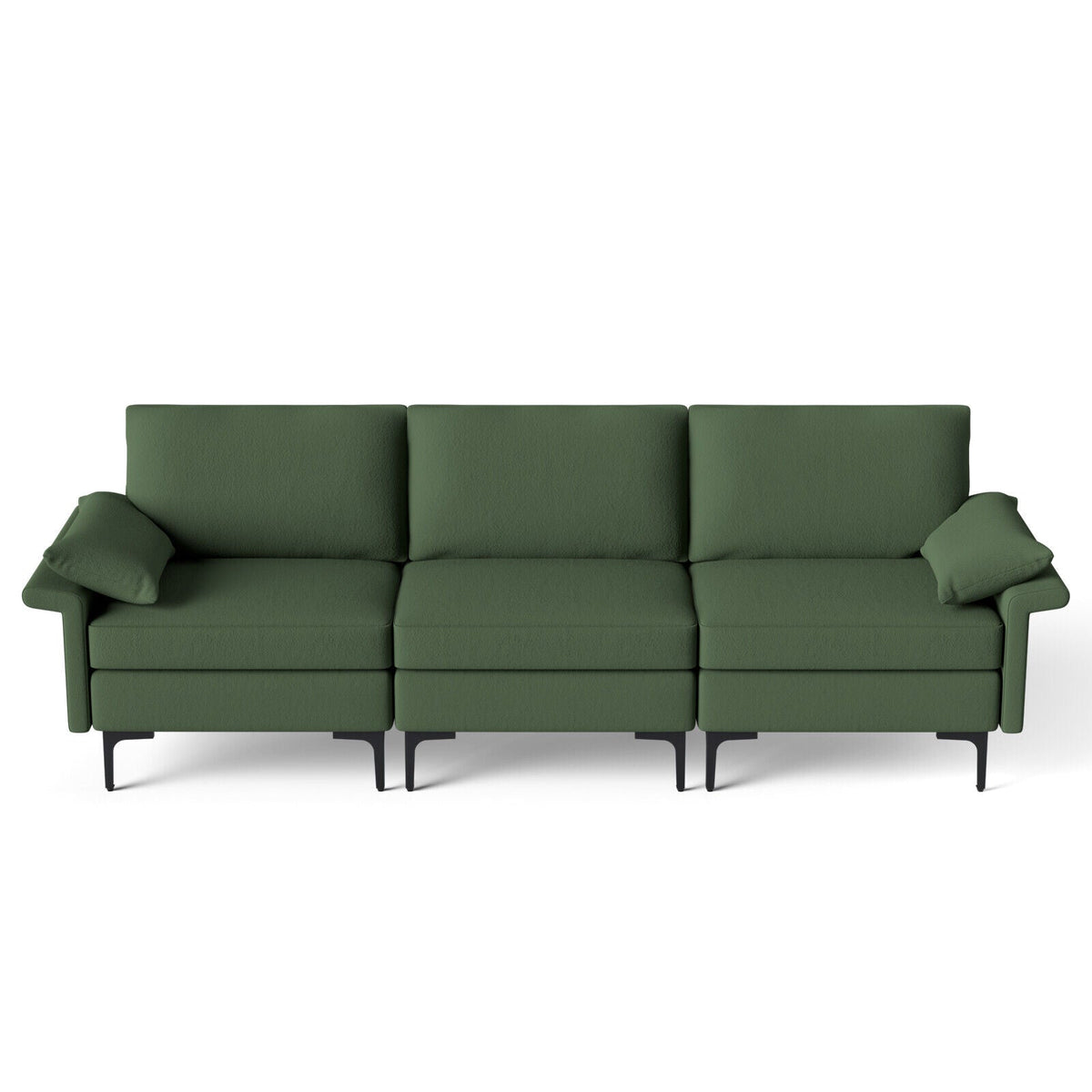 Large 3-Seat Sofa Sectional with Metal Legs for 3-4 people