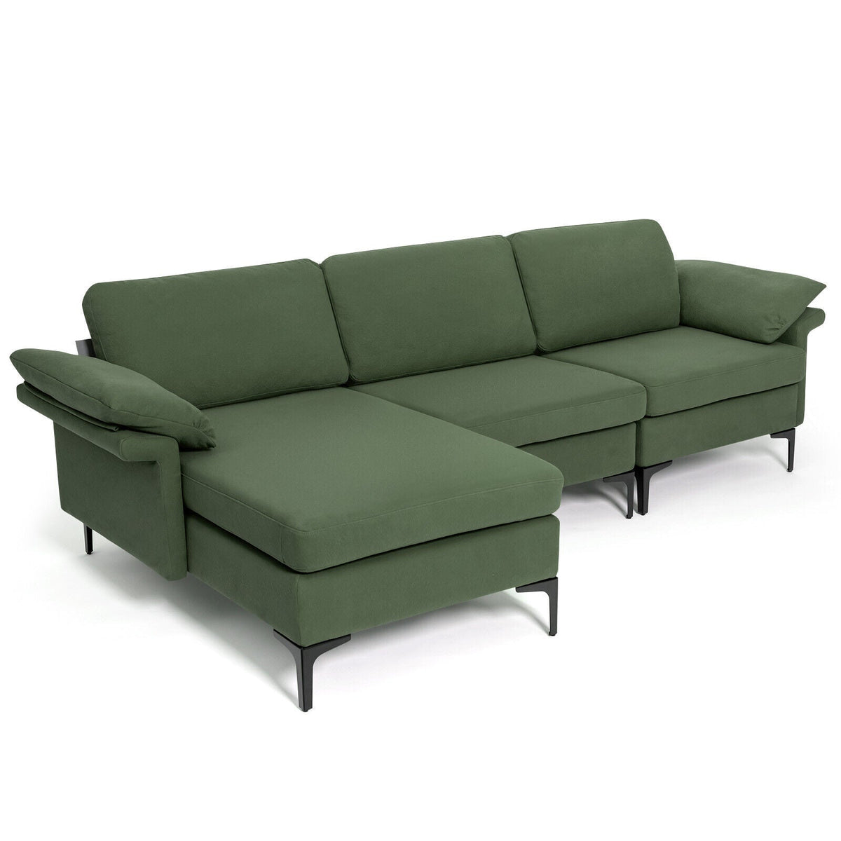 Extra Large Modular L-shaped Sectional Sofa with Reversible Chaise for 4-5 People