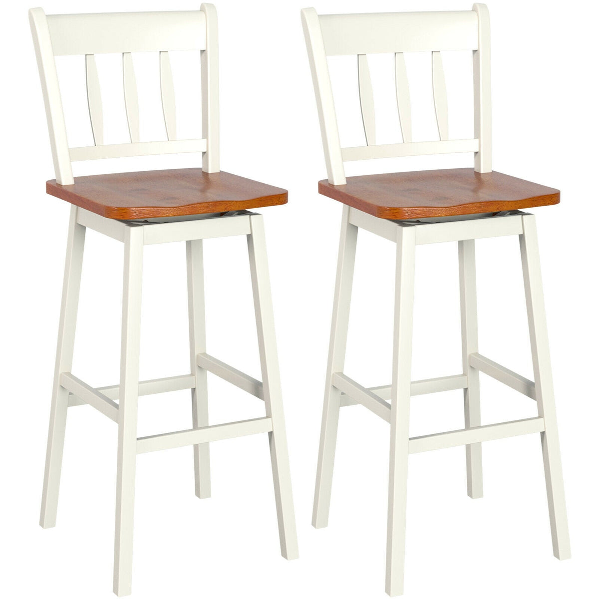 30.5 Inches Set of 2 Swivel Bar Stools with 360¬∞ Swiveling