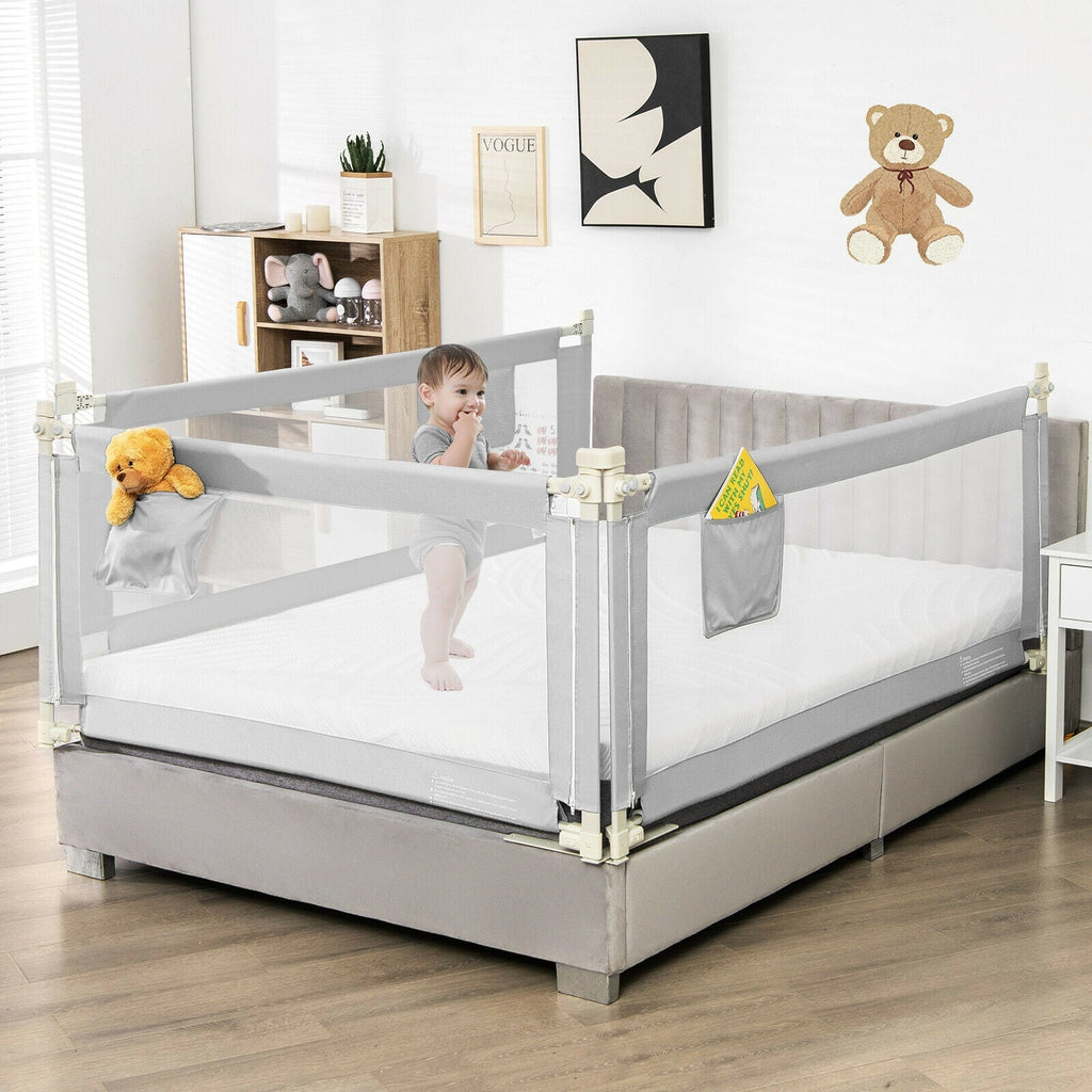 69.5 Inches Toddler Bedrail with Anti-Collision Cotton and Side Pocket