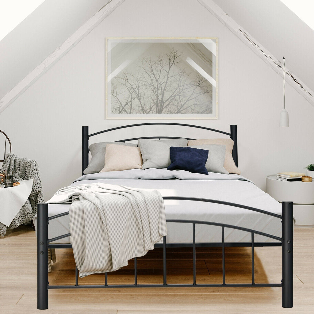 Modern Platform Bed with Headboard and Footboard