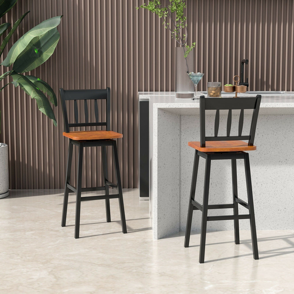 30.5 Inches Set of 2 Swivel Bar Stools with 360¬∞ Swiveling