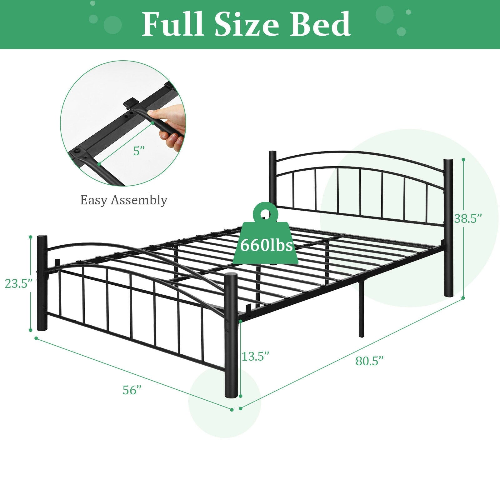 Modern Platform Bed with Headboard and Footboard