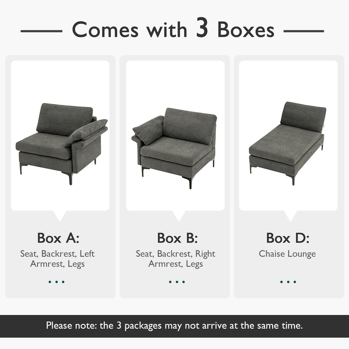 Extra Large Modular L-shaped Sectional Sofa with Reversible Chaise for 4-5 People