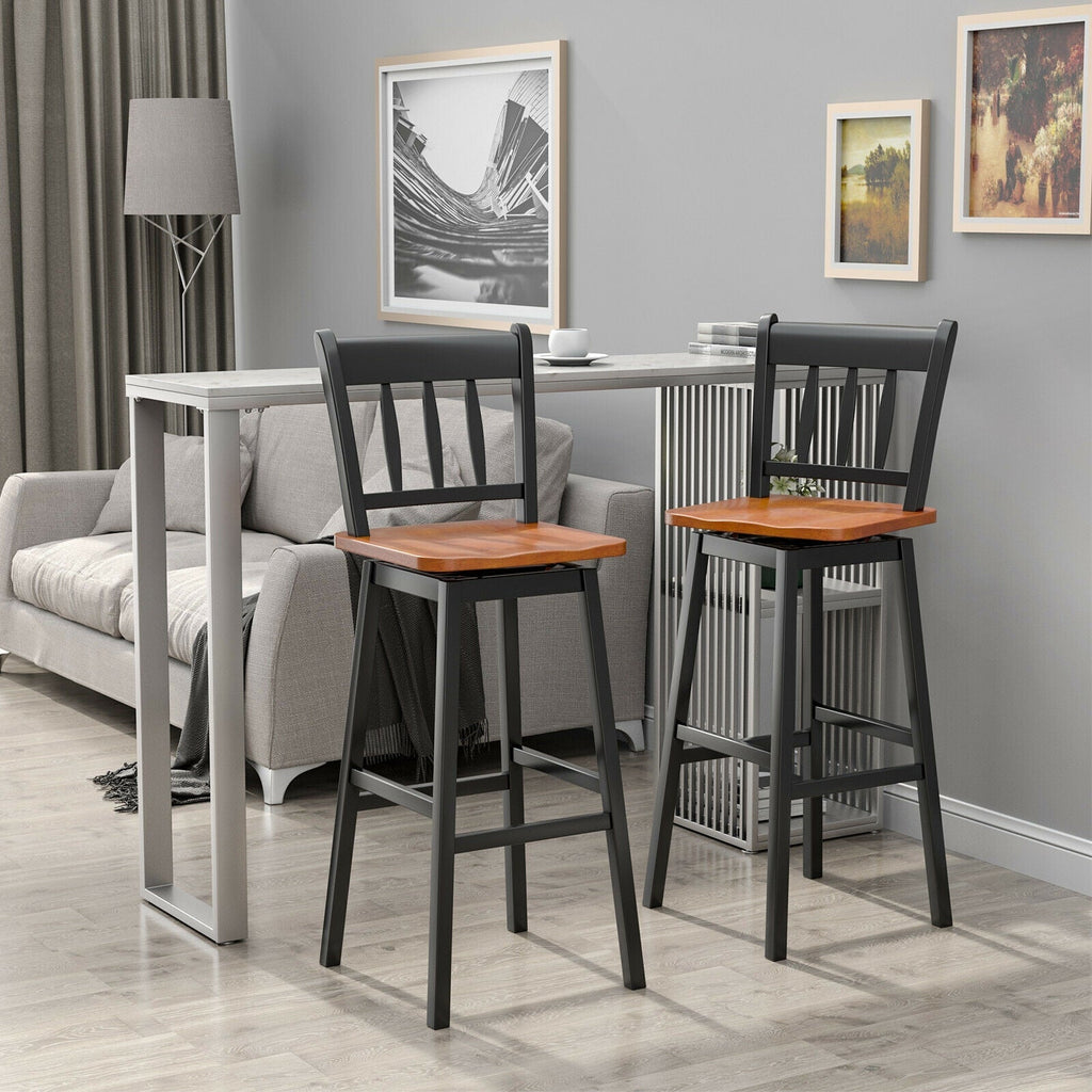 30.5 Inches Set of 2 Swivel Bar Stools with 360¬∞ Swiveling