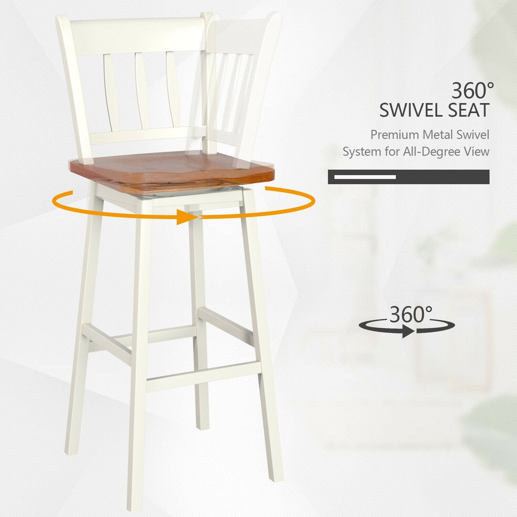 30.5 Inches Set of 2 Swivel Bar Stools with 360¬∞ Swiveling