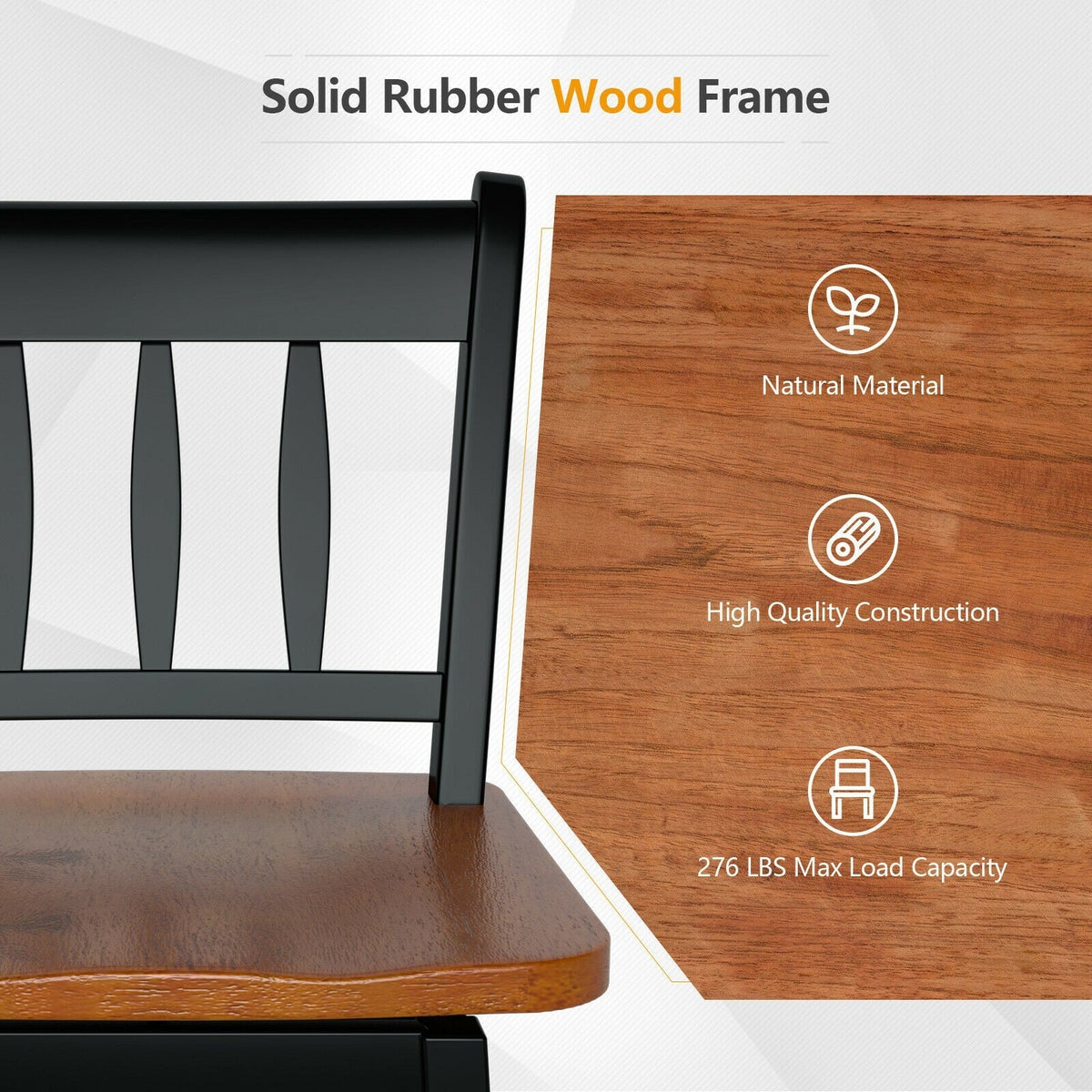 30.5 Inches Set of 2 Swivel Bar Stools with 360¬∞ Swiveling