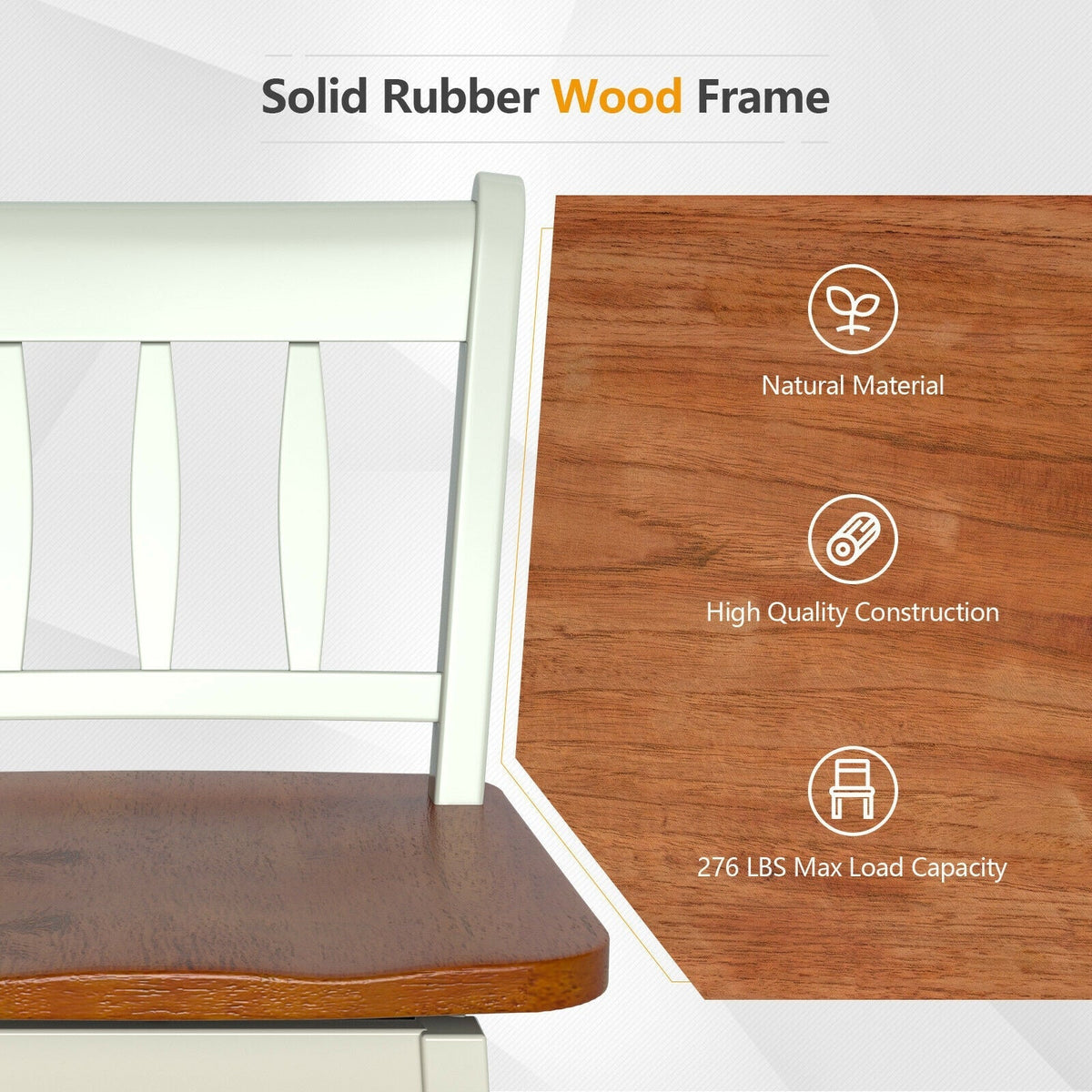 30.5 Inches Set of 2 Swivel Bar Stools with 360¬∞ Swiveling