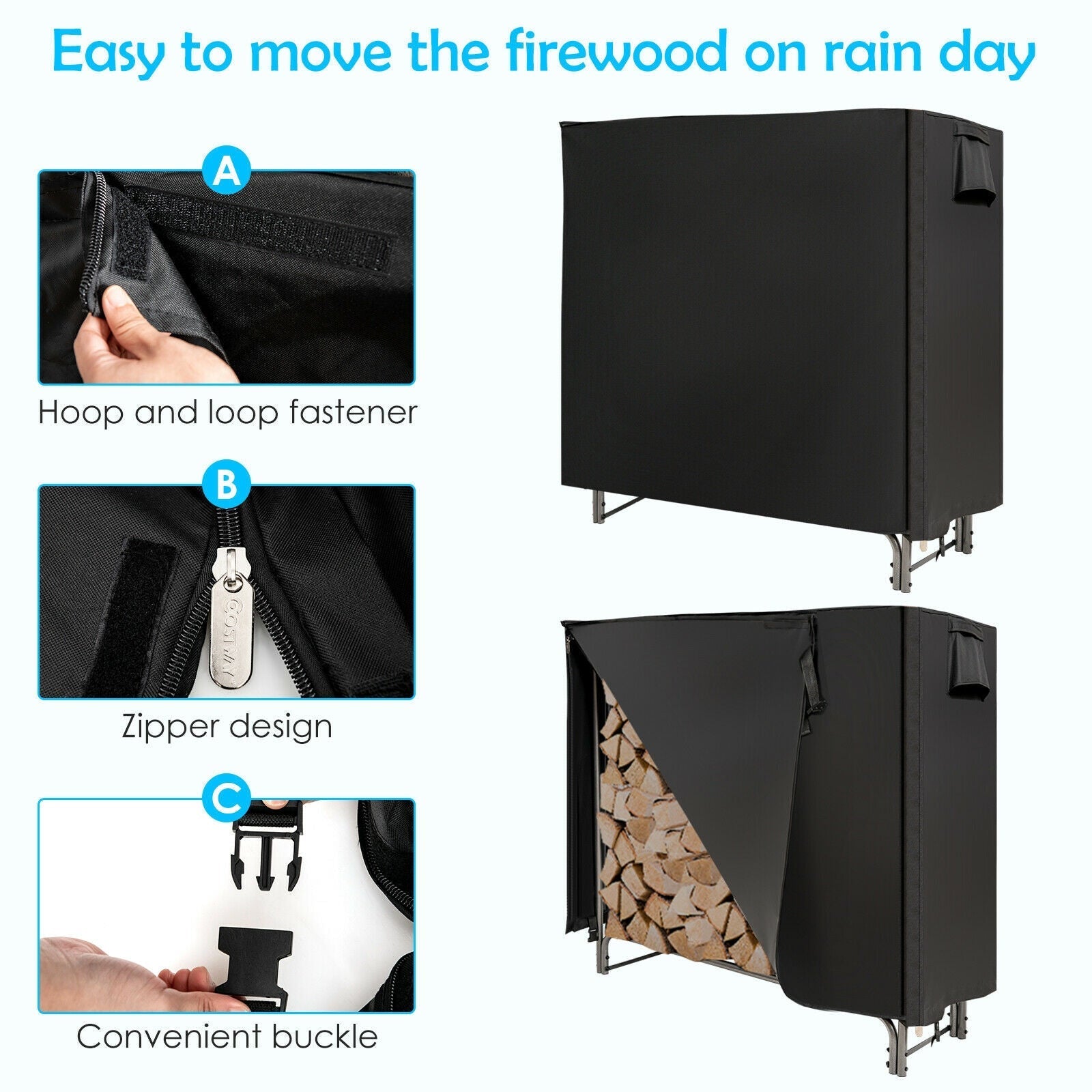 4 Feet/5 Feet/6 Feet/8 Feet Firewood Storage Log Rack