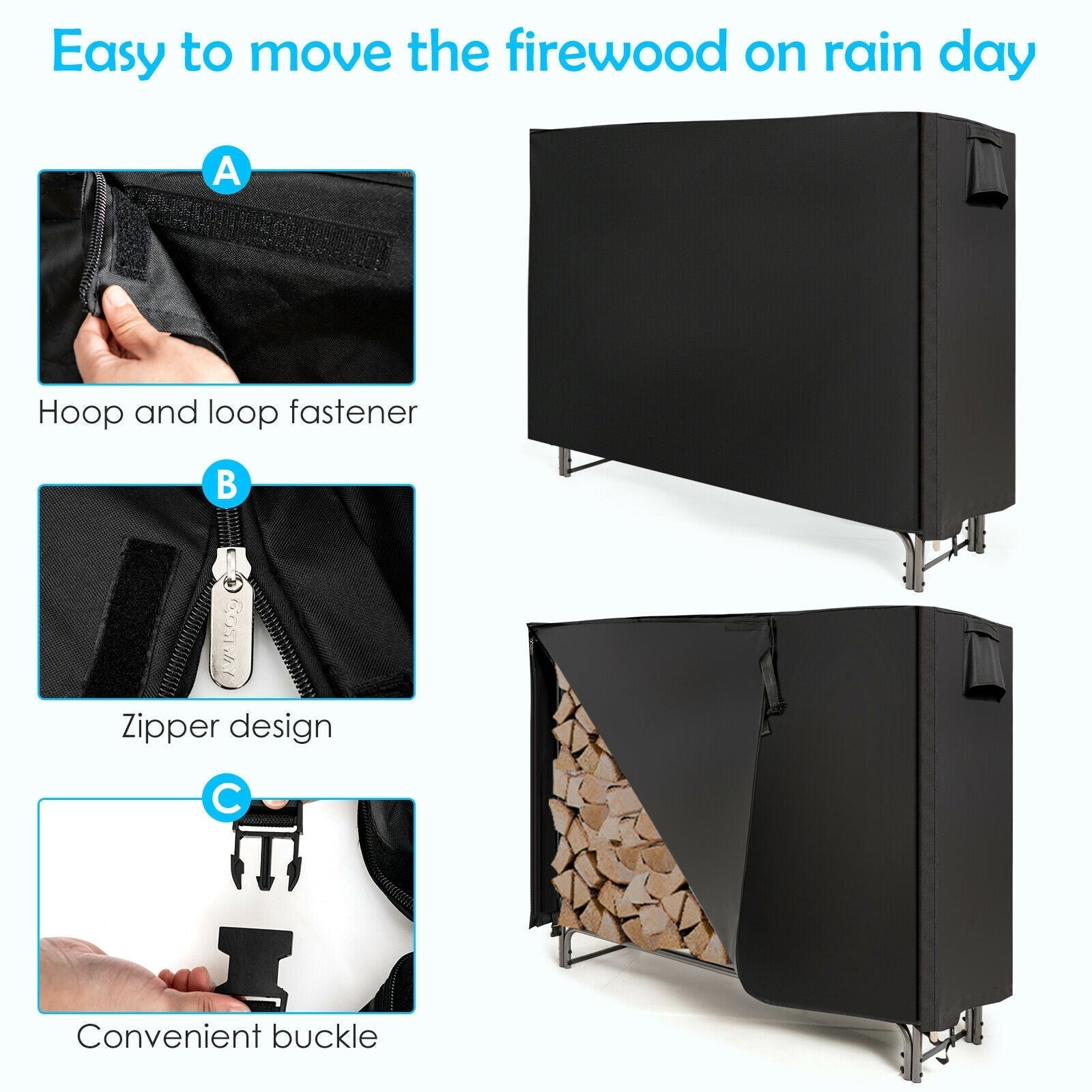 4 Feet/5 Feet/6 Feet/8 Feet Firewood Storage Log Rack