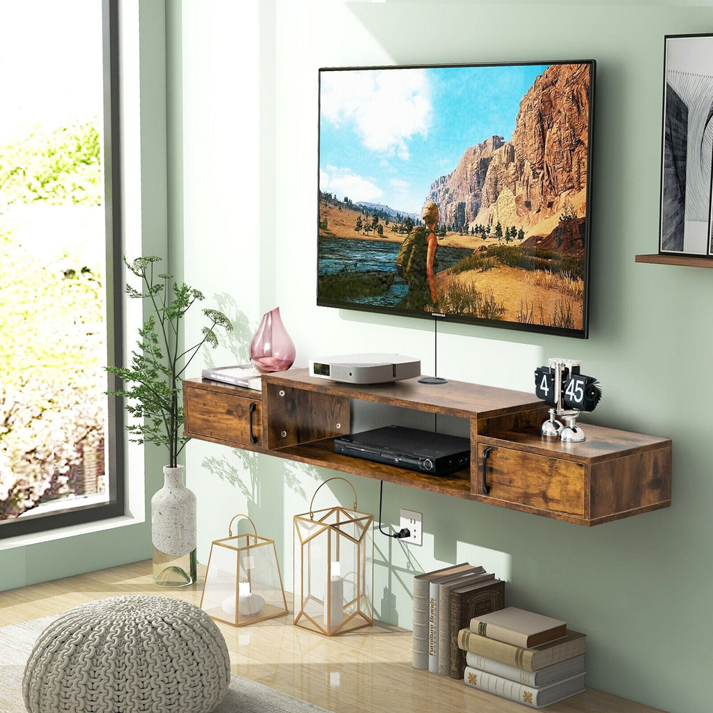 55 Inches Floating TV Stand with Power Outlet