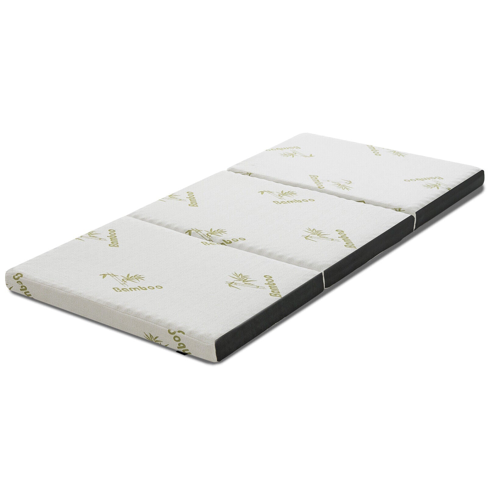Portable Tri-fold Memory Foam Floor Mattress Topper Portable with Carrying Bag