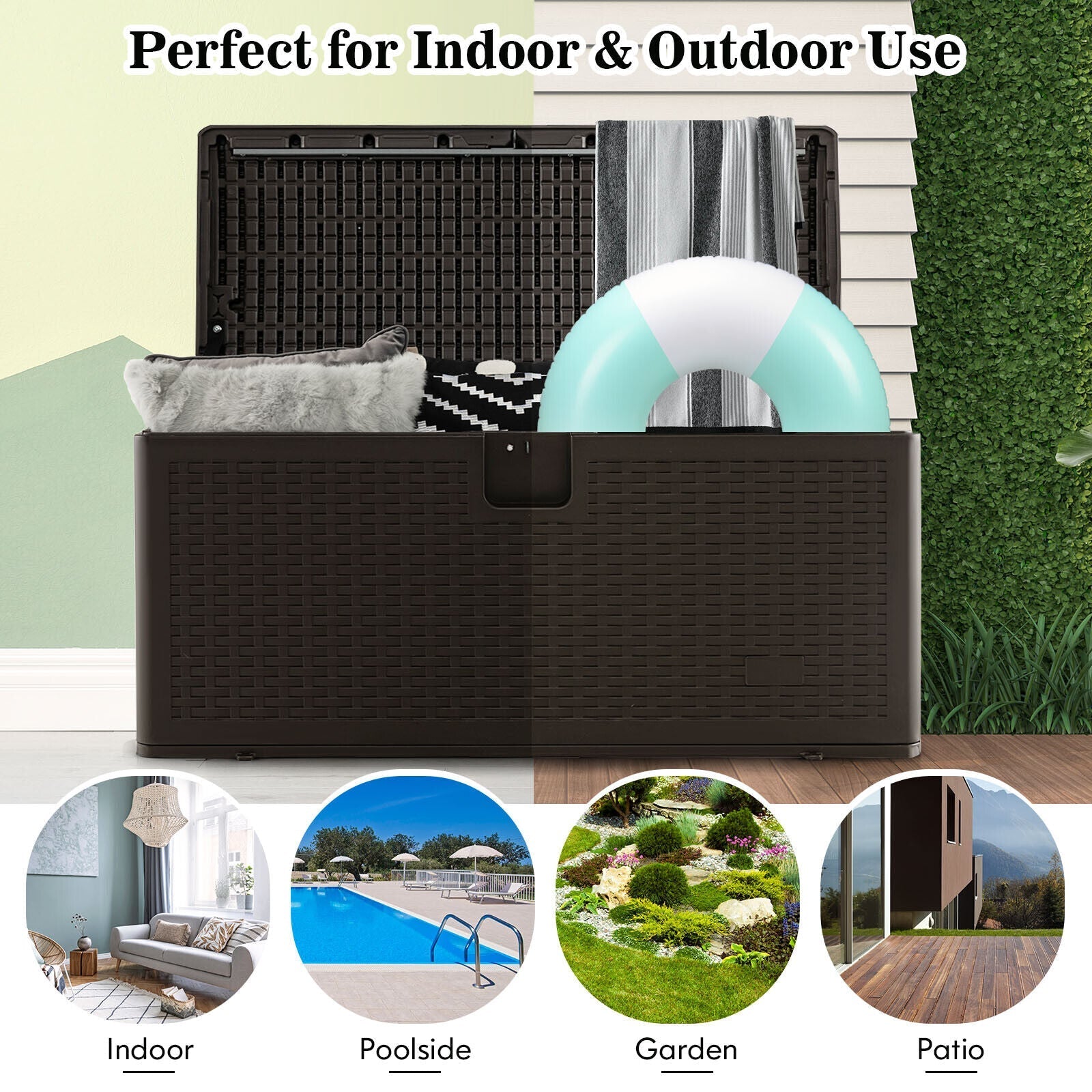 31/73/100 Gallon All Weather Storage Container with Lockable Lid