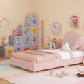 3 Pieces Kids' Room Bundle: Twin Bed Frame Wardrobe Closet Vanity Table and Stool Set