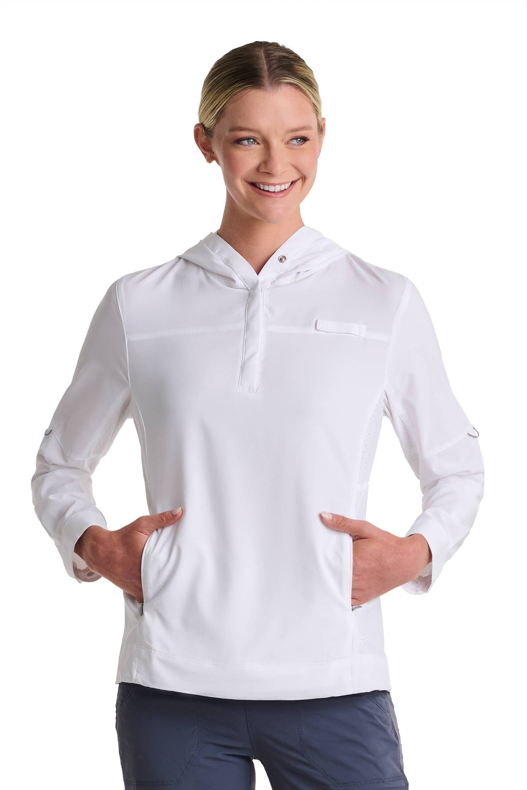 Women's Sea Spray Henley Hoodie | White