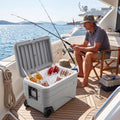 103 Quart Wheeled Cooler with Pull Handle and Drain Plug