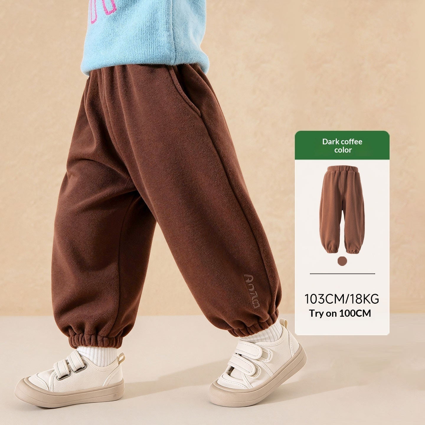 Elastic Waist Warm Trousers Winter Casual Bottoms