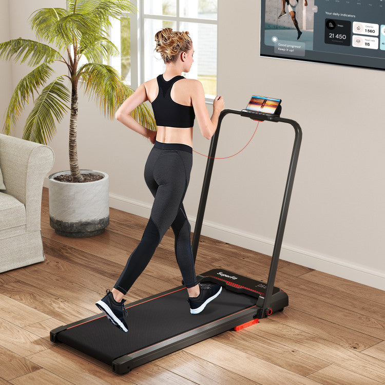 Home Fitness & Relaxation Set - 3 in 1 Folding Treadmill and Modern Accent Chair