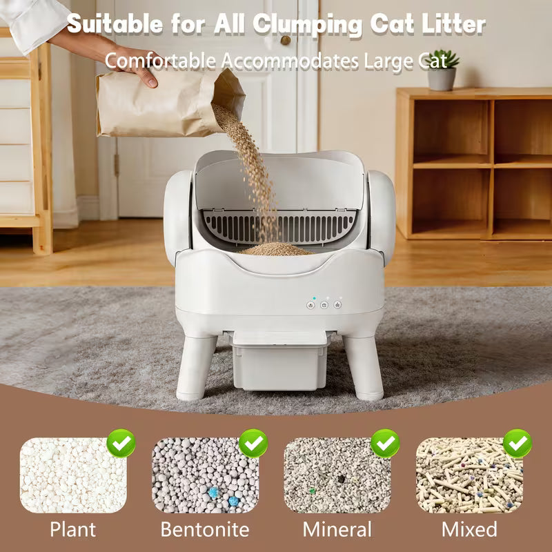 Automatic Self-Cleaning Cat Litter Box with 4-Gallon Waste Drawer