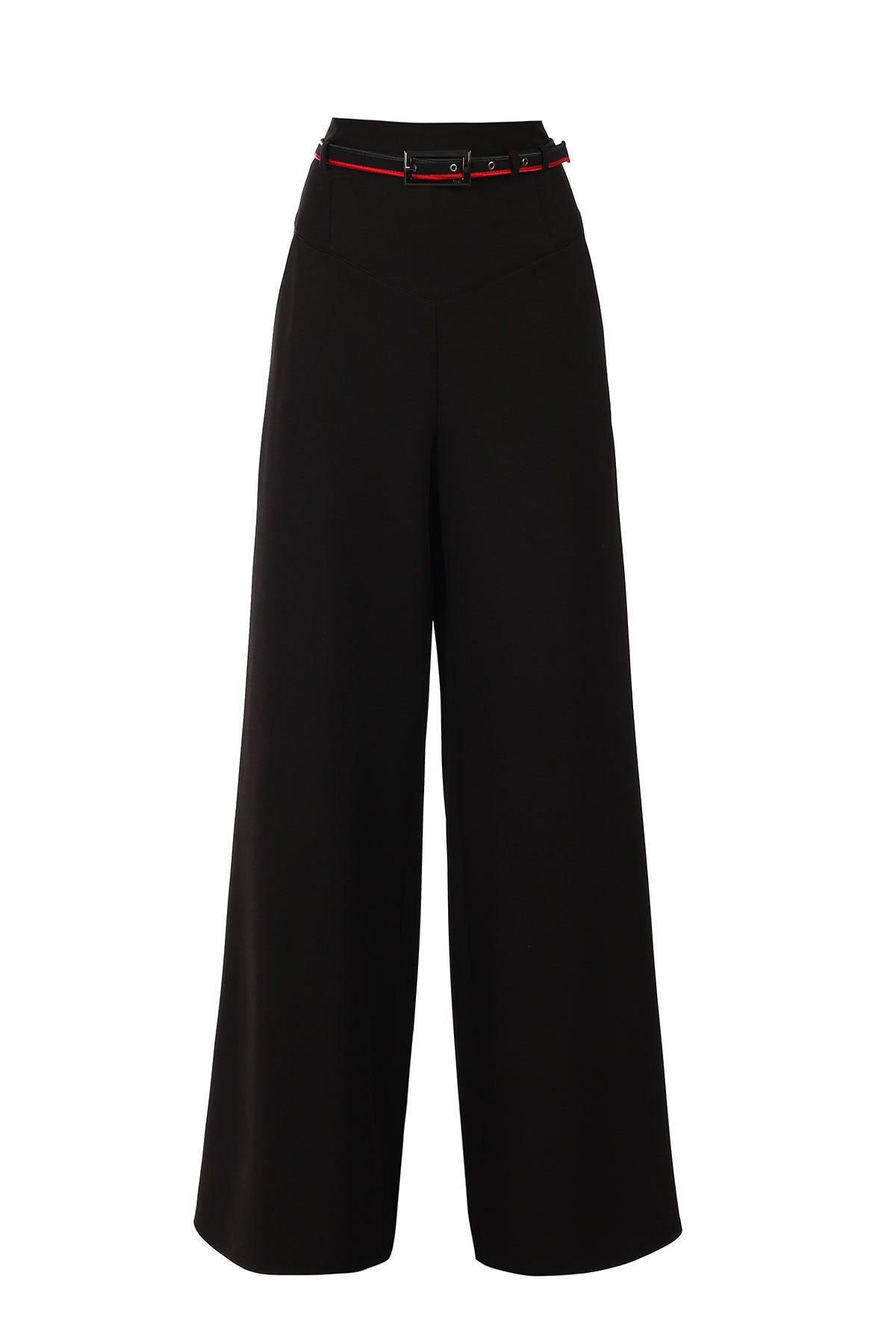 Barbara Wide-Leg Pants in Black | Tailored Suit Trousers with Belted Waist | Luna Fashion House