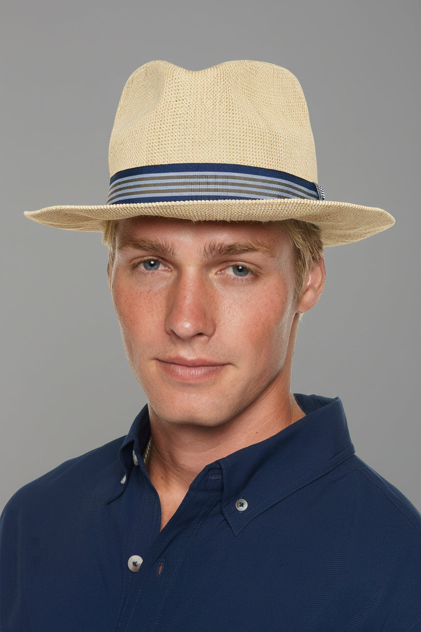 1st Street Men's Classic Poly Knit Fedora | Natural