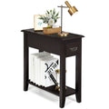 End Table Bedside Sofa End Table Narrow Nightstand with Wooden Legs