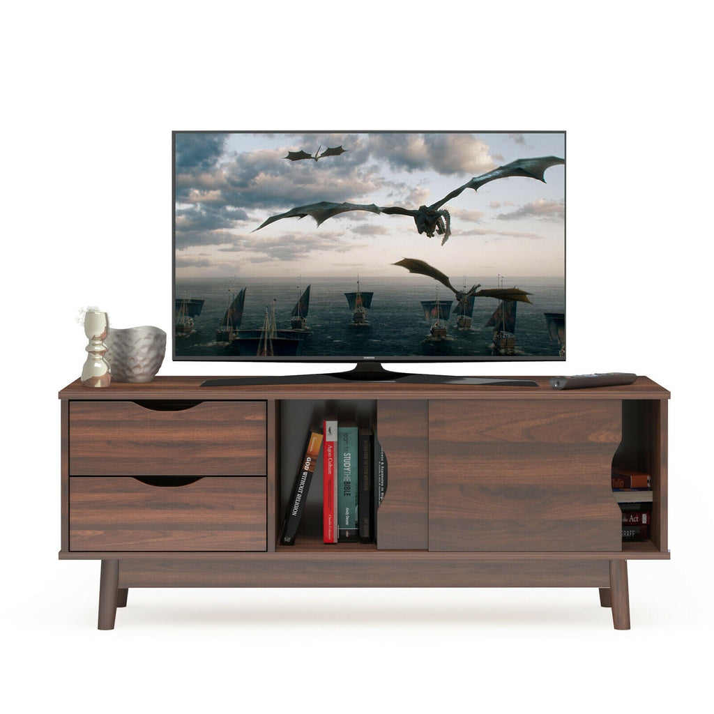 TV Stand for TV up to 60 Inch Media Console Table Storage with Doors