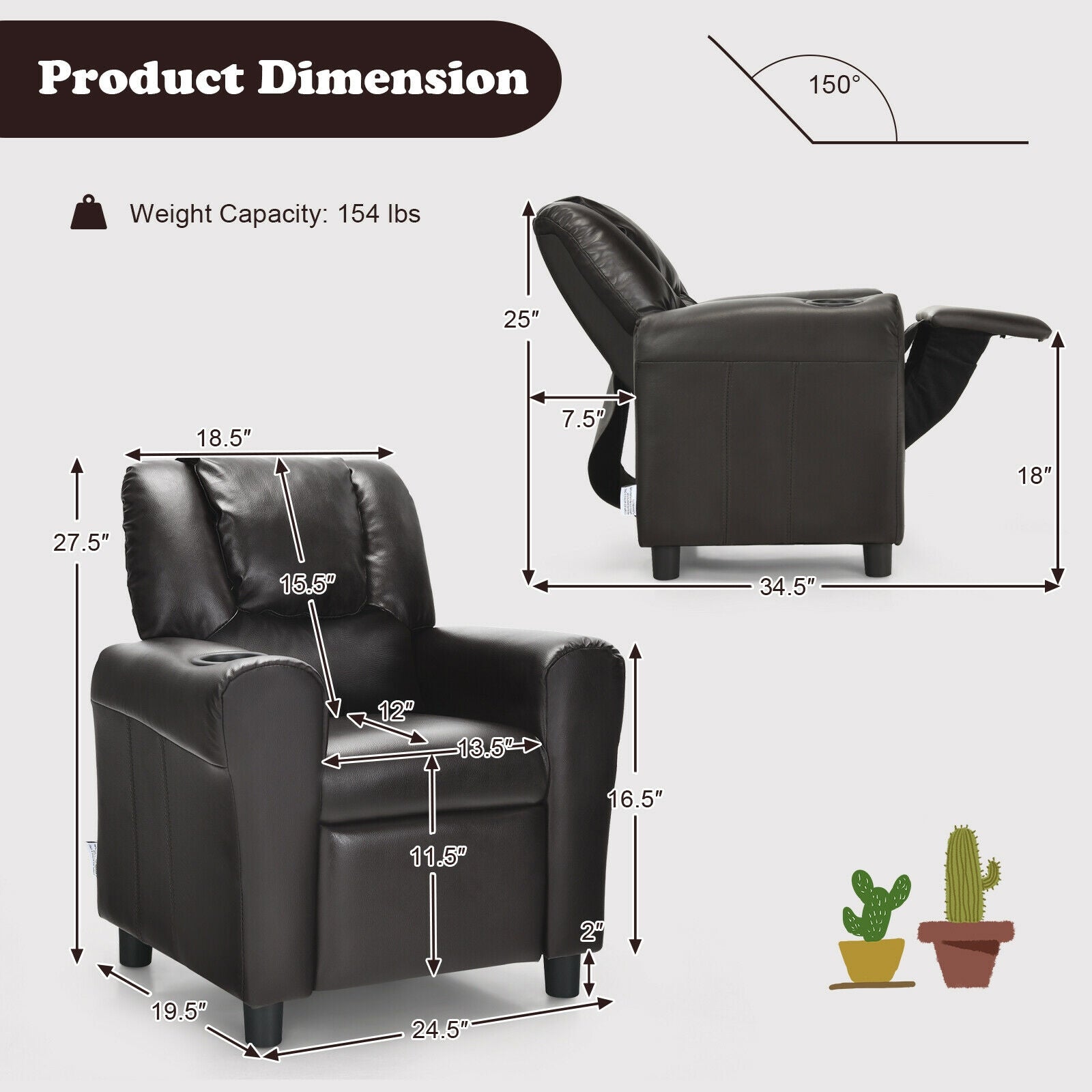 Kids Recliner Armchair Sofa