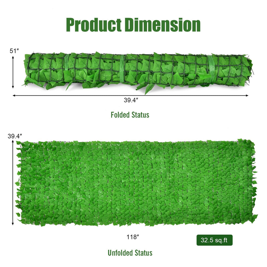 4 Pieces 118 x 39 Inch Artificial Ivy Privacy Fence for Fence and Vine Decor