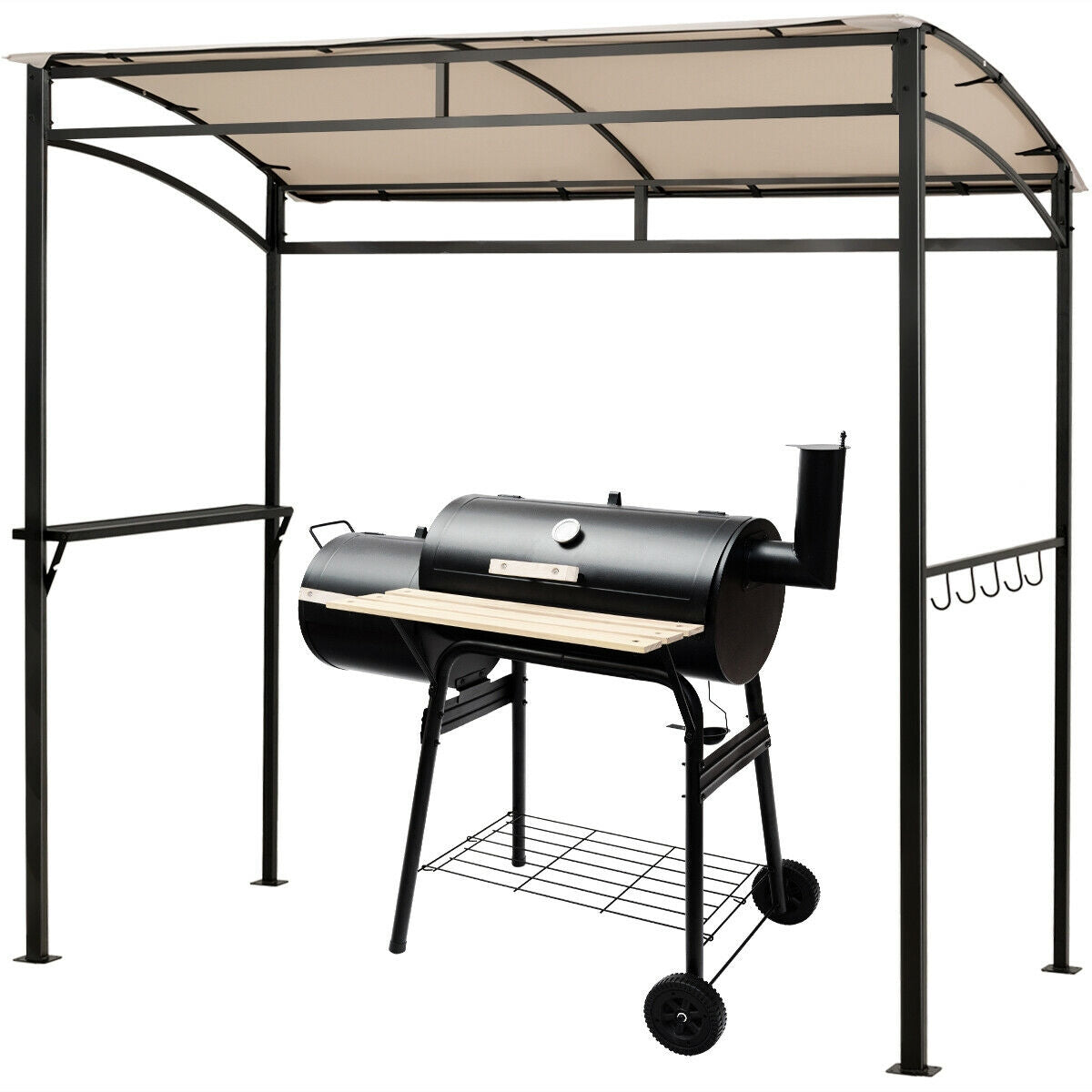 7 x 4.5 Feet Grill Gazebo Outdoor Patio Garden BBQ Canopy Shelter-Brown