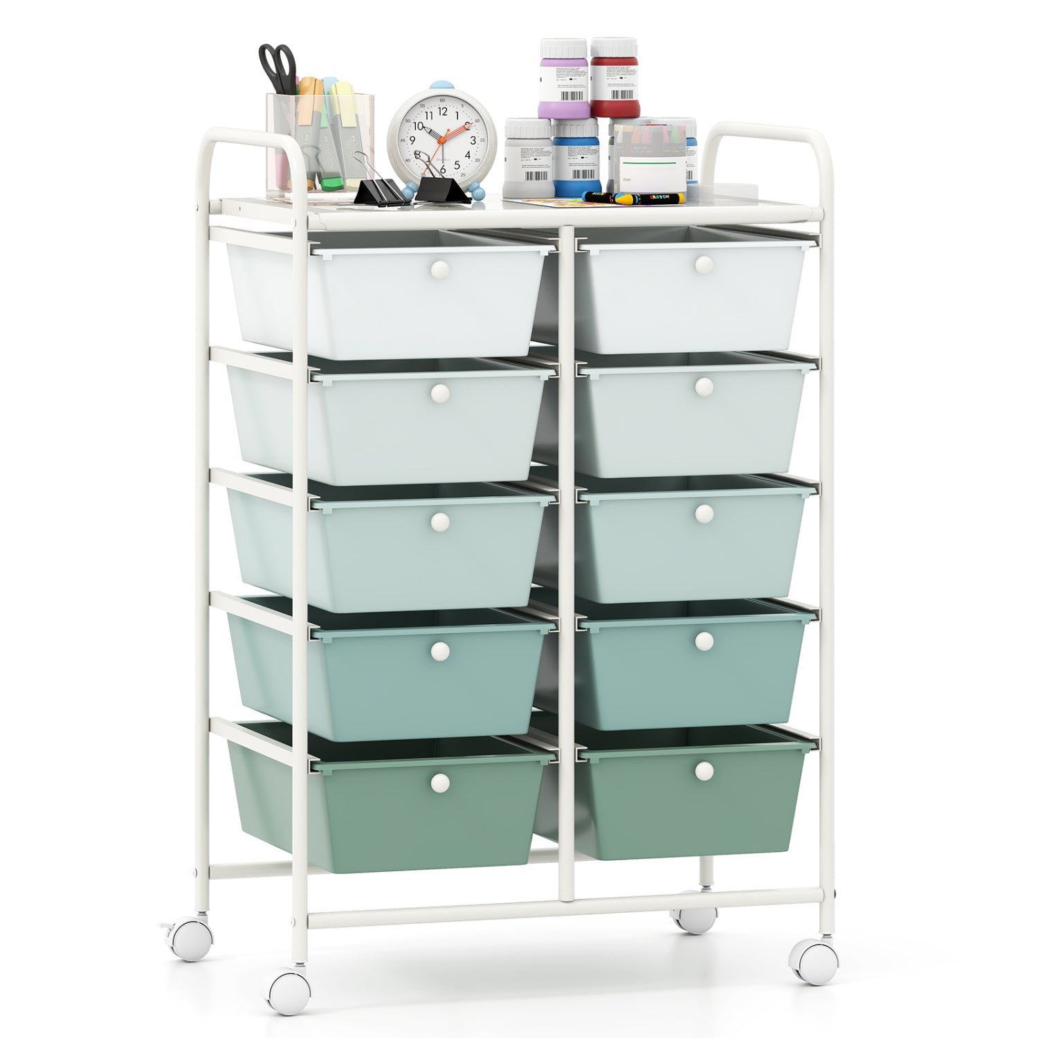 10-Drawer Rolling Storage Cart
