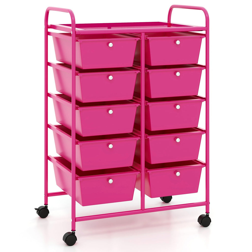 10-Drawer Rolling Storage Cart