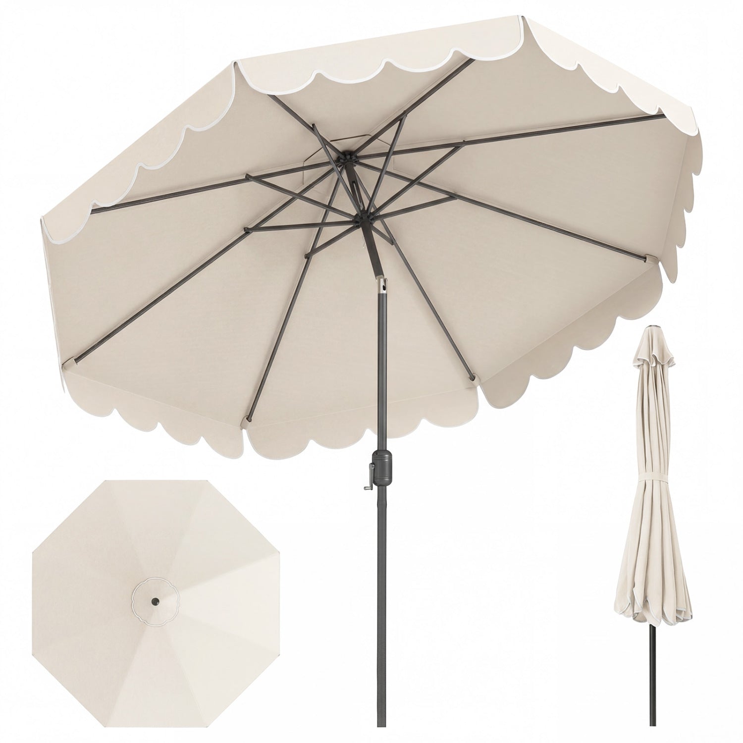 10 FT Patio Umbrella with Push Button Tilt and Crank